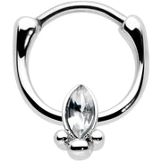 16G 5/16 Clear Gem Deco Oval Cartilage Clicker