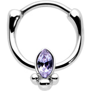 16G 5/16 Purple Gem Deco Oval Cartilage Clicker