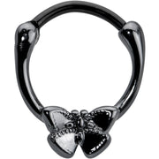 16G 3/8 Black Textured Simple Butterfly Cartilage Clicker