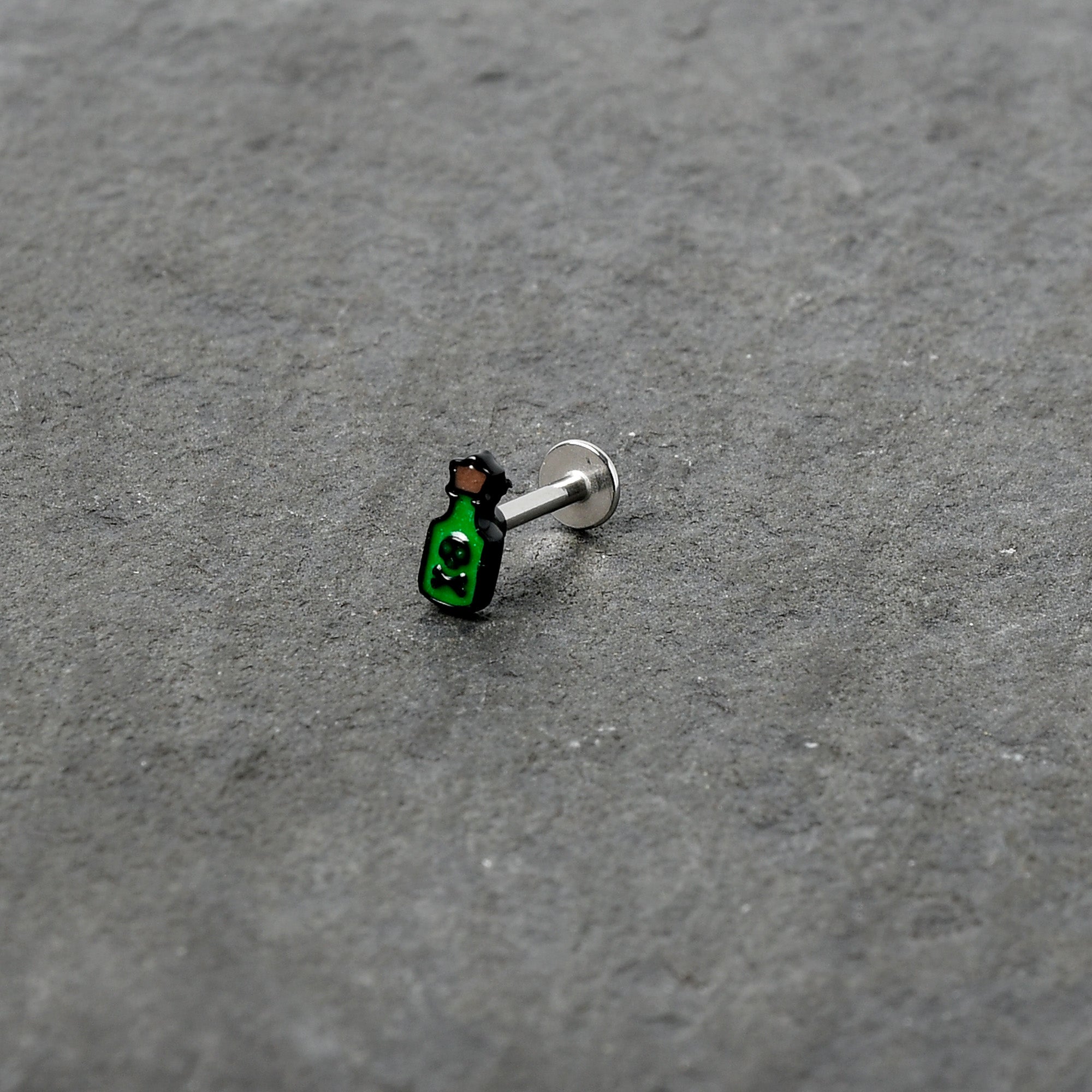 16G 5/16 Poison Green Bottle Glow in the Dark Labret Monroe Tragus