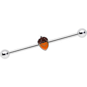 14G Autumn Acorn Brown Orange Industrial Barbell 38mm