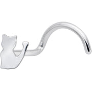 20G 1/4 Silhouette Kitty Cat Left Side Nose Screw