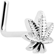 20G 1/4 Texture Pot Leaf L Shape Nose Ring