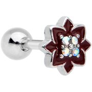 16G 1/4 Aurora Gem Poinsettia Flower Cartilage Tragus Earring