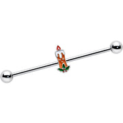 14G Sweet Christmas Holiday Candle Industrial Barbell 38mm