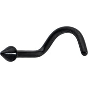 18G 1/4 Black ASTM F-136 Implant Grade Titanium Cone End Left Side Nose Screw