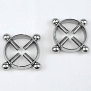 Bolt Style Clip on Non Pierced Nipple Ring Set