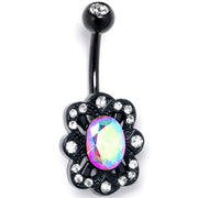 Aurora Gem Black Filigree Fantasy Belly Ring