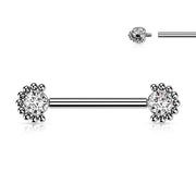 14G CZ Baller ASTM F-136 Implant Grade Titanium Internally Threaded Bridge Barbell