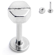 16G 5/16 Optical Illusion Screw Flat Head Labret Monroe Tragus