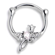 16G 3/8 Clear Gem Bold Dragonfly Cartilage Clicker