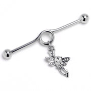14G Clear Gem Bold Dragonfly Dangle Project Bar 38mm