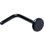 20G 1/4 Black ASTM F-136 Implant Grade Titanium 3mm Disc End L Shape Nose Ring