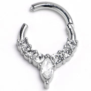 16G 5/16 Front Facing Marquise CZ Precision Hinge Closure Segment Ring