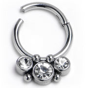 16G 5/16 Front Facing CZ Precision Hinge Closure Segment Ring