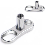 16G 2.5mm Rise 2 Hole Implant Grade Titanium Dermal Anchor Base