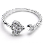 Midi Ring Clear Gem Delicate Sparkle Heart Toe Ring