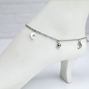 Oceanic Dolphin Dangle Stainless Steel Ankle Bracelet