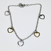 Open Heart Dangle Stainless Steel Ankle Bracelet