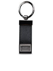 Dolce & Gabbana Black Leather Dauphine Keyring Men