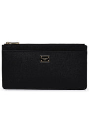 Dolce & Gabbana Black Leather Card Holder Women