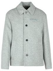Versace Grey Wool Jacket Men