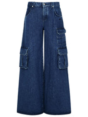Off-White Cargo 'Baggy' Jeans In Blue Cotton Women