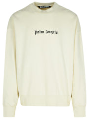 Palm Angels Cream Cotton Sweatshirt Men