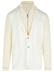 Eleventy White Cotton Blend Cardigan Men