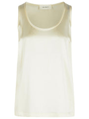 Lisa Yang 'Scoop' Ivory Silk Tank Top Women