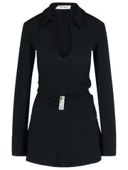 The Attico Black Viscose Blend Mini Dress Women