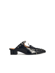 Ganni Mules With Laces In Black 'Oleatex' Women