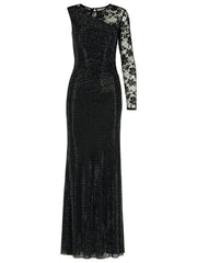 Self Portrait 'Rhinestone' Black Polyester Dress Women
