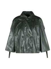 Max Mara 'Tenace' Grey Leather Jacket Women