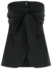 Max Mara 'Veruska' Black Virgin Wool Bustier Top Women