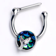 16G 3/8 Mermaid Dark Dark Blue Scale Tail Cartilage Clicker