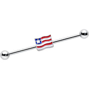 14G Patriotic Flag Industrial Barbell 38mm