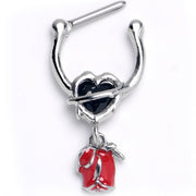 16G 5/16 Barbed Heart Cartilage Clicker