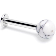 14G 3/8 White Howlite Natural Stone Labret Tragus Earring