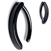 14G 1/2 Black ASTM F-136 Implant Grade Titanium Hinged Hoop Belly Ring