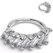 18G 5/16 Princess Cubic Zirconia Bendable Hoop