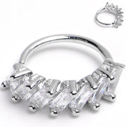 20G 5/16 Princess Cubic Zirconia Bendable Hoop