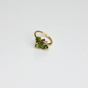 20G 5/16 Green Gem Gold Tone Butterfly Grapes Nose Hoop