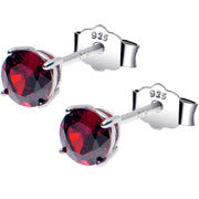 5mm CZ 925 Sterling Silver January Birthstone Stud Earrings
