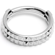 16G 5/16 Pyramid Cut Double Hoop 316L Surgical Steel Hinged Segment Ring