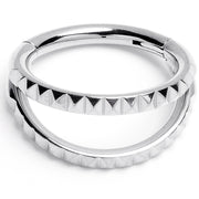 16G 5/16" 316L Steel Double Spike Precision Hinged Segment Ring