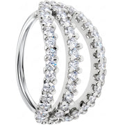 20G 5/16 Clear CZ Gem Faux Triple Hoop Nose Hoop