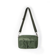 Women's bag simple tooling shoulder Crossbody bag, small pleated stylish casual nylon bag, small square purse