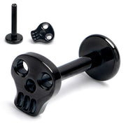 16G 5/16 Black ASTM F-136 Implant Grade Titanium Internally Threaded Skull Labret