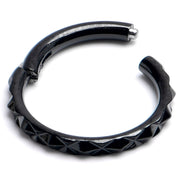 16G 5/16 Black Punk Texture Precision Hinge Segment Ring